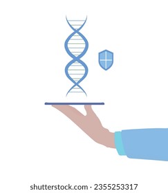 Infección de la estructura del ADN Concepto de ciencia molecular sobre fondo blanco - ilustración vectorial