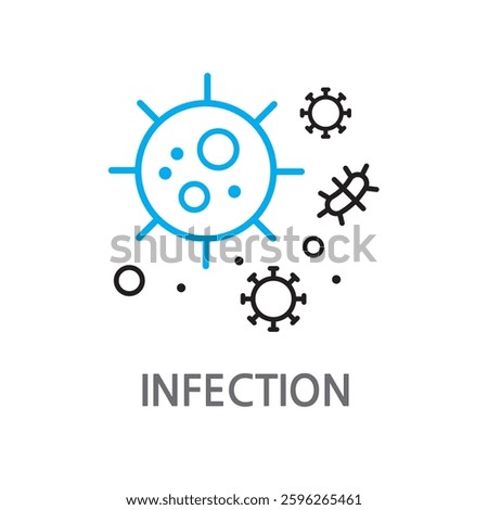 Infection. Infection icon. Bacterial, bacterial linear illustration icon on white background. EPS, PNG, JPG