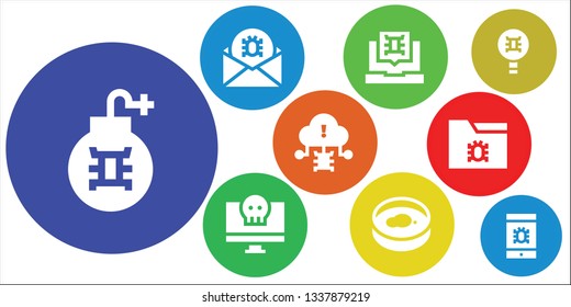 infection icon set. 9 filled infection icons.  Simple modern icons about  - Virus, Petri dish