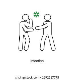 Infection icon vector on white background. Black icon illustration
