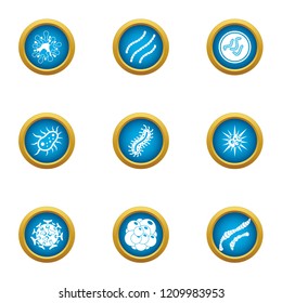 Infection icons set. Flat set of 9 infection vector icons for web isolated on white background