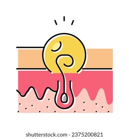 infection from ingrown hair color icon vector. infection from ingrown hair sign. isolated symbol illustration