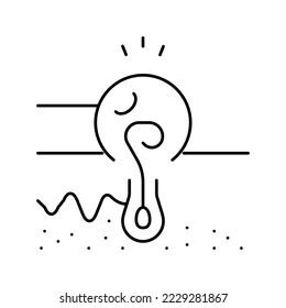 infection from ingrown hair line icon vector. infection from ingrown hair sign. isolated contour symbol black illustration