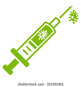 Infection Injection vector icon. Style is flat symbol, eco green color, rounded angles, white background.