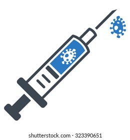 Infection Injection vector icon. Style is bicolor flat symbol, smooth blue colors, rounded angles, white background.