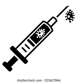 Infection Injection vector icon. Style is flat symbol, black color, rounded angles, white background.