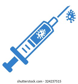 Infection Injection vector icon. Style is flat symbol, cobalt color, rounded angles, white background.