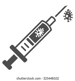 Infection Injection vector icon. Style is flat symbol, gray color, rounded angles, white background.