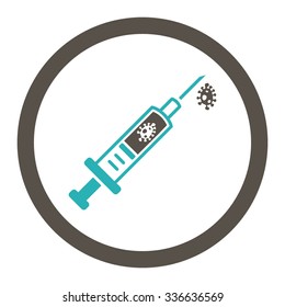 Infection Injection vector icon. Style is bicolor flat rounded symbol, grey and cyan colors, rounded angles, white background.