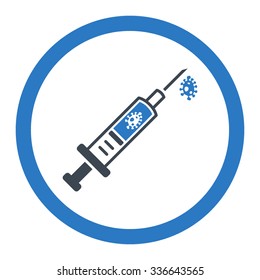 Infection Injection vector icon. Style is bicolor flat rounded symbol, smooth blue colors, rounded angles, white background.