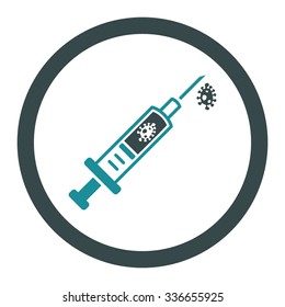 Infection Injection vector icon. Style is bicolor flat rounded symbol, soft blue colors, rounded angles, white background.