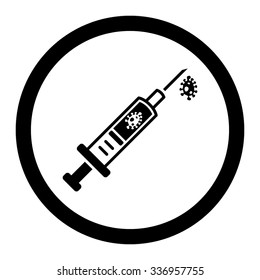 Infection Injection vector icon. Style is flat rounded symbol, black color, rounded angles, white background.