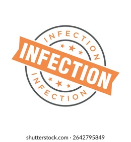 Infection Letter Rubber Stamp Vector Design Template