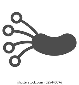 Infection Microbe vector icon. Style is flat symbol, gray color, rounded angles, white background.