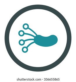 Infection Microbe vector icon. Style is bicolor flat rounded symbol, soft blue colors, rounded angles, white background.