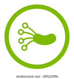 Infection Microbe vector icon. Style is flat rounded symbol, eco green color, rounded angles, white background.