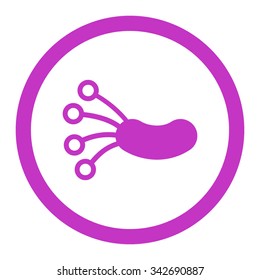 Infection Microbe vector icon. Style is flat rounded symbol, violet color, rounded angles, white background.