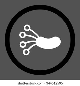 Infection Microbe vector icon. Style is bicolor flat rounded symbol, black and white colors, rounded angles, gray background.