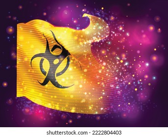 Infección, sobre el indicador vectorial 3d sobre fondo púrpura rosa con iluminación y bengalas