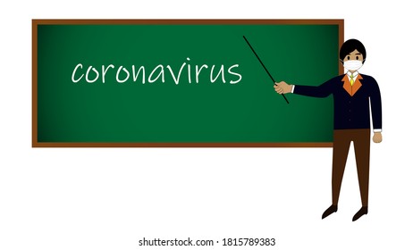 Infection prevention education by wearing a mask to prevent spreading the virus from the covid-19 outbreak.