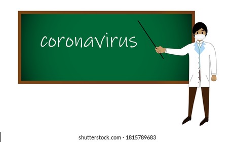 Infection prevention education by wearing a mask to prevent spreading the virus from the covid-19 outbreak.