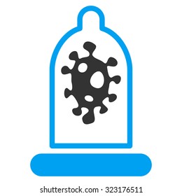 Infection Protection vector icon. Style is bicolor flat symbol, blue and gray colors, rounded angles, white background.