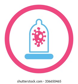 Infection Protection vector icon. Style is bicolor flat rounded symbol, pink and blue colors, rounded angles, white background.