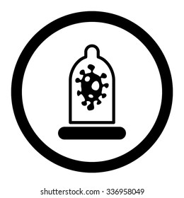 Infection Protection vector icon. Style is flat rounded symbol, black color, rounded angles, white background.