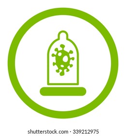 Infection Protection vector icon. Style is flat rounded symbol, eco green color, rounded angles, white background.