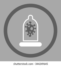 Infection Protection vector icon. Style is bicolor flat rounded symbol, dark gray and white colors, rounded angles, silver background.