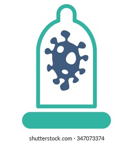 Infection Protection vector icon. Style is bicolor flat symbol, cobalt and cyan colors, rounded angles, white background.