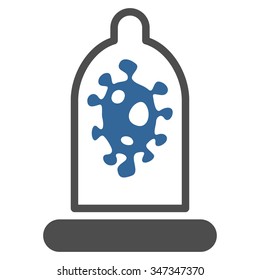 Infection Protection vector icon. Style is bicolor flat symbol, cobalt and gray colors, rounded angles, white background.
