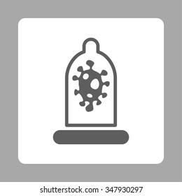 Infection Protection vector icon. Style is flat rounded square button, dark gray and white colors, silver background.