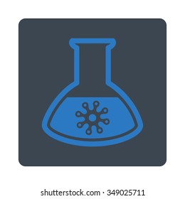 Infection Test vector icon. Style is flat rounded square button, smooth blue colors, white background.