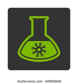 Infection Test vector icon. Style is flat rounded square button, eco green and gray colors, white background.