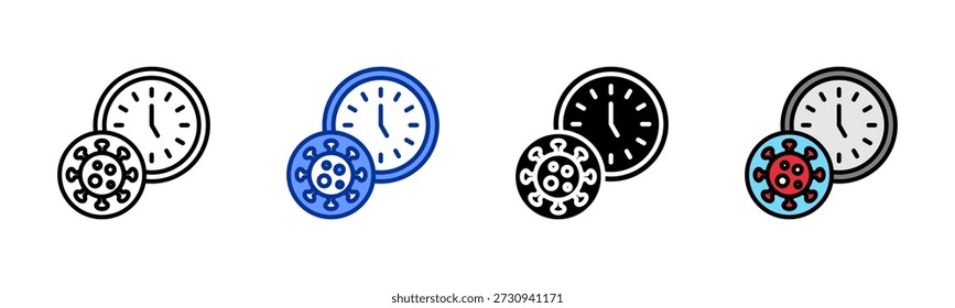 Infection Timeline icon set multiple style collection