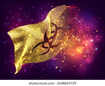 Infección, Vector 3d bandera con un chapoteo de puntos de pintura, explosión de puntos de colores