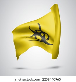 Infection, vector flag with waves and bends waving in the wind on a white background