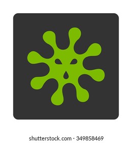 Infection vector icon. Style is flat rounded square button, eco green and gray colors, white background.