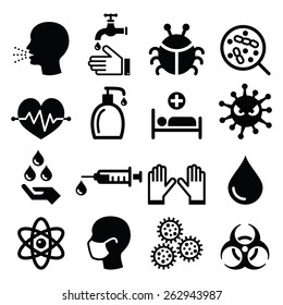 Infection, virus - health icons set  