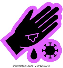 Infection virus solid glyph icon