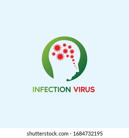 infection virus vector logo design template