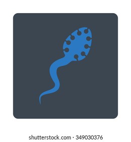 Infectious Bacteria vector icon. Style is flat rounded square button, smooth blue colors, white background.