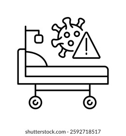 Infectious disease facility line icon. Vector isolated element. Editable stroke.