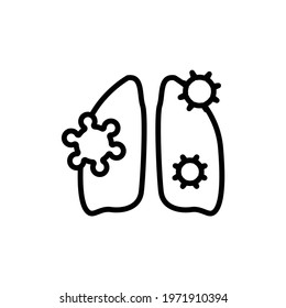 Infectious disease lungs color line icon. Isolated vector element. Outline pictogram for web page, mobile app, promo