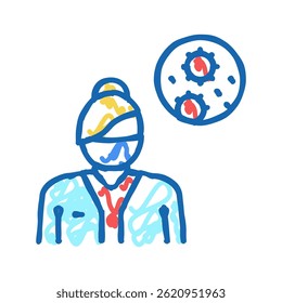 infectious disease medical specialist doodle icon sketch vector. infectious disease medical specialist sign. isolated symbol illustration