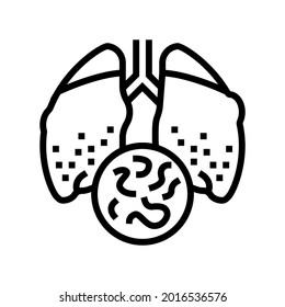 infectious disease tuberculosis line icon vector. infectious disease tuberculosis sign. isolated contour symbol black illustration