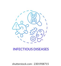 Infectious diseases blue gradient concept icon. Developing targeted treatments for patient. Application of precision medicine abstract idea thin line illustration. Isolated outline drawing