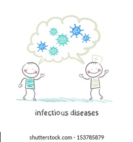 infectious diseases specialist says with a patient about infection