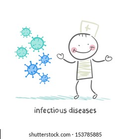 infectious diseases stands next to infection